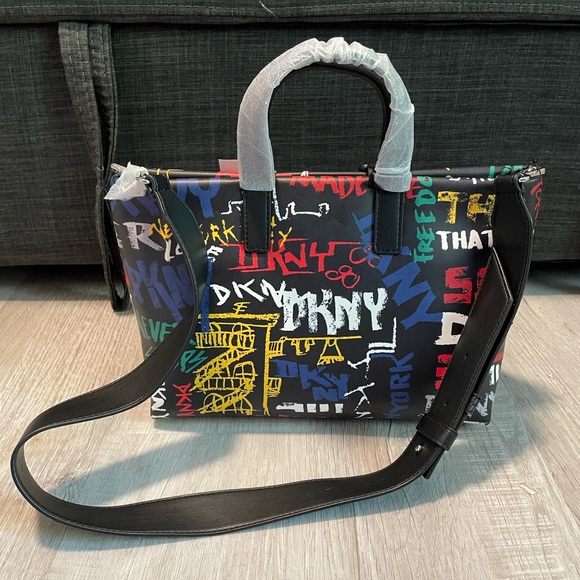 Dkny Bags Dkny Black Graffiti Tilly Sm Zip Totepurse Nwt Poshmark
